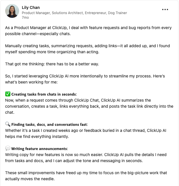 Product manager at ClickUp